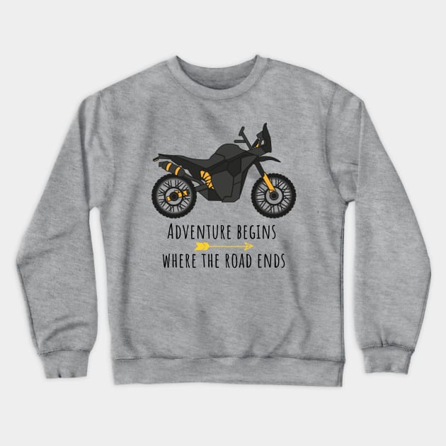 Adventure Begins Where The Road Ends Crewneck Sweatshirt by WeStarDust